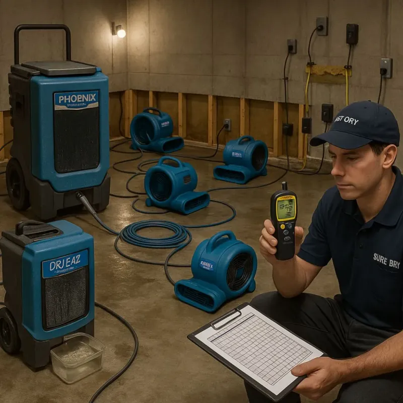 Structural Drying and Dehumidification process in Tellico Village, TN